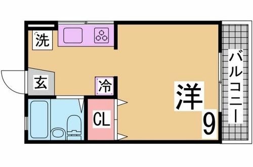 兵庫県神戸市須磨区須磨浦通2丁目(アパート)の賃貸物件の間取り