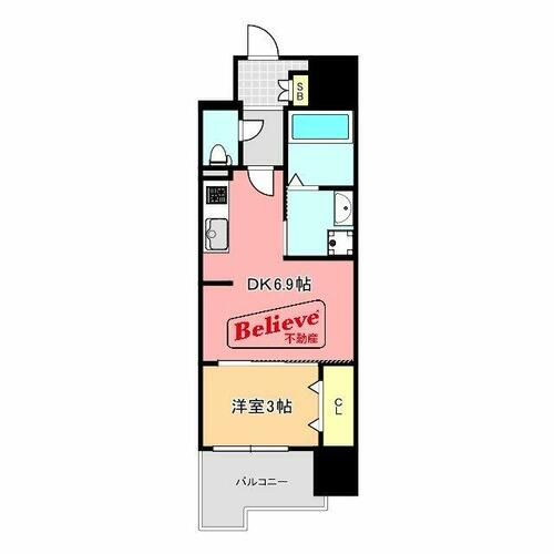 福岡県久留米市六ツ門町(マンション)の賃貸物件の間取り