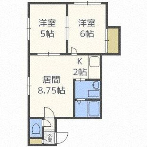 條野ハイツD201の間取り
