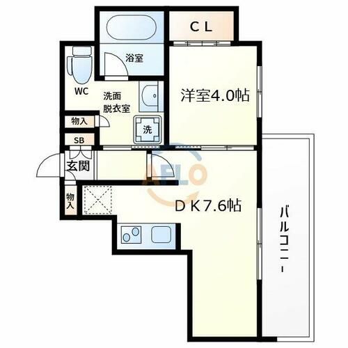 エスライズ難波Ⅲの間取り