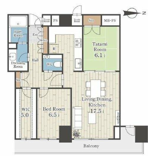 シティタワー大阪2406の間取り