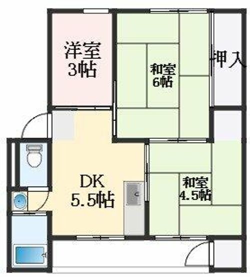 大阪府羽曳野市西浦1丁目(マンション)の賃貸物件の間取り