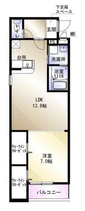 大阪府枚方市藤阪元町1丁目(アパート)の賃貸物件の間取り