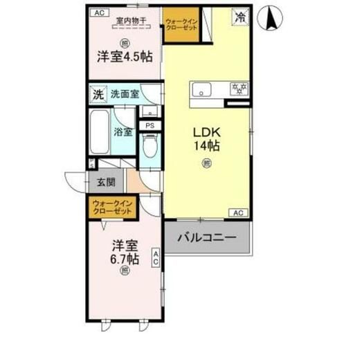 大阪府大阪市旭区高殿1丁目(アパート)の賃貸物件の間取り