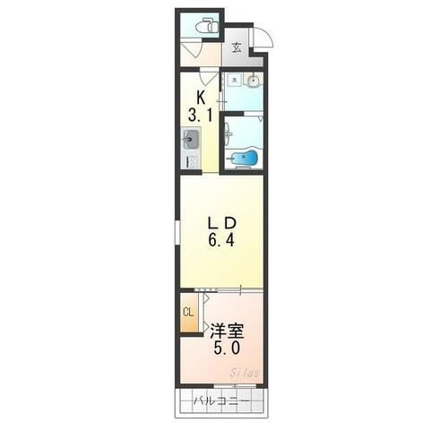 大阪府東大阪市三ノ瀬3丁目(アパート)の賃貸物件の間取り