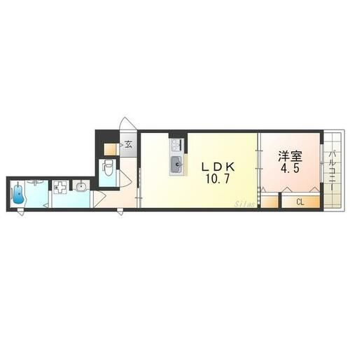 大阪府大阪市平野区平野本町5丁目(アパート)の賃貸物件の間取り