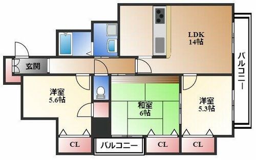 シュロス東白壁の間取り