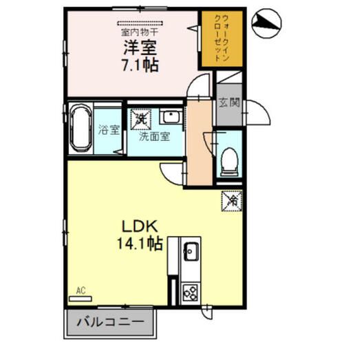 大阪府枚方市茄子作2丁目(アパート)の賃貸物件の間取り