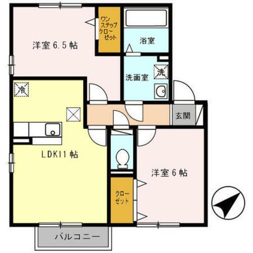 兵庫県川西市花屋敷2丁目(アパート)の賃貸物件の間取り