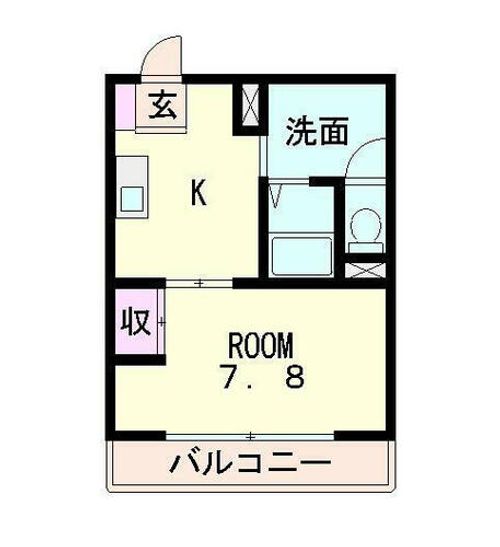 滋賀県東近江市八日市本町(アパート)の賃貸物件の間取り