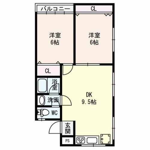 近鉄南大阪線北田辺駅4階建築37年の間取り