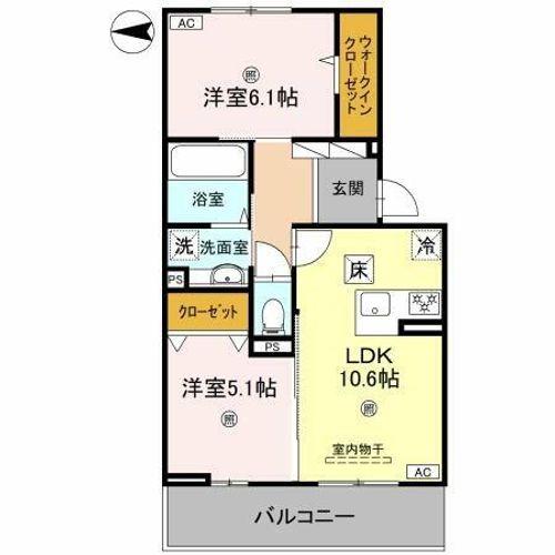 滋賀県大津市杉浦町(アパート)の賃貸物件の間取り