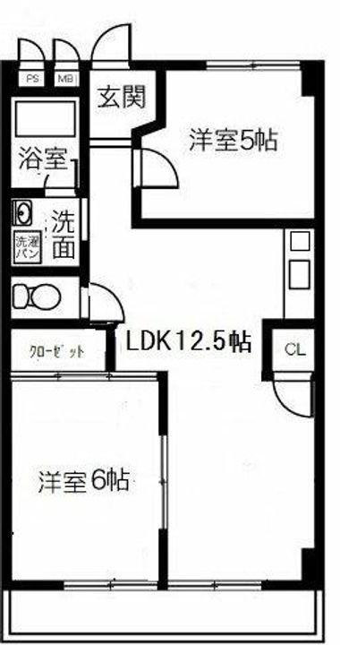 ハイツ北出 B棟103の間取り