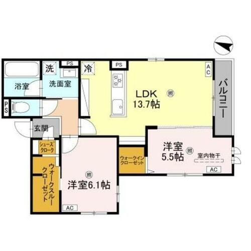 大阪府大阪市旭区中宮4丁目(アパート)の賃貸物件の間取り