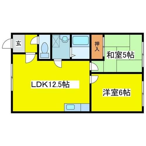 パークハイツ吉田203の間取り