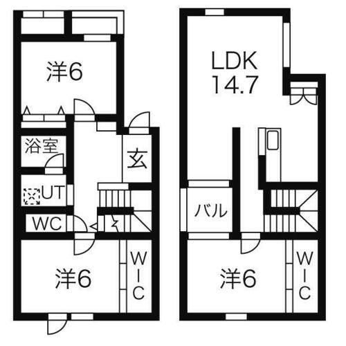 北海道札幌市中央区宮の森三条5丁目(一戸建)の賃貸物件Cの間取り