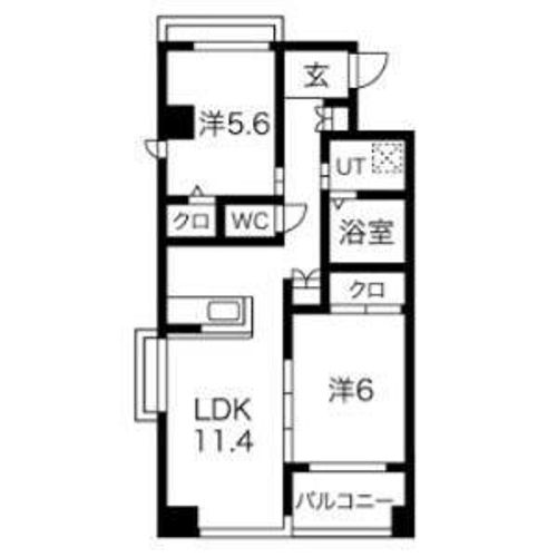 愛知県名古屋市天白区平針3丁目(マンション)の賃貸物件の間取り