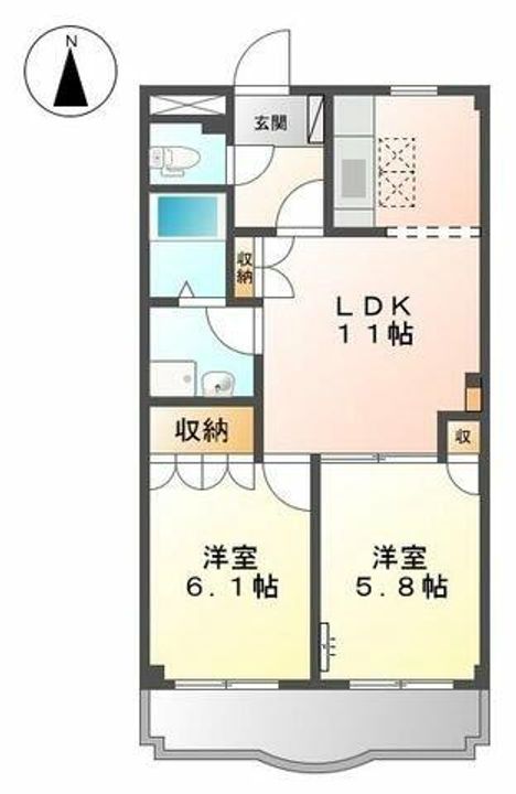 マンションソレイユ102の間取り