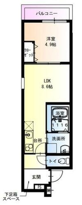 兵庫県神戸市兵庫区浜中町2丁目(アパート)の賃貸物件の間取り