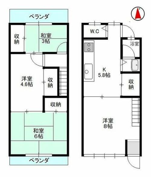 若狭野町出アパートの間取り