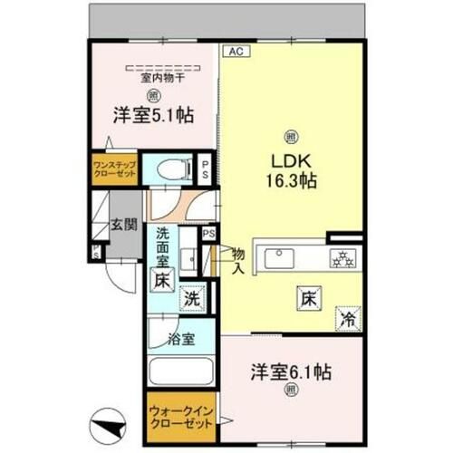 大阪府交野市郡津3丁目(アパート)の賃貸物件の間取り