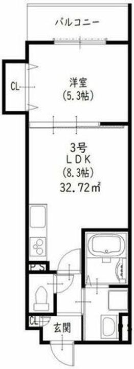 クリエオーレ藤阪中町Ⅱの間取り