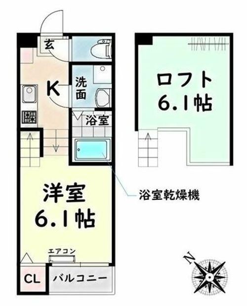 愛知県名古屋市南区呼続1丁目(アパート)の賃貸物件102の間取り