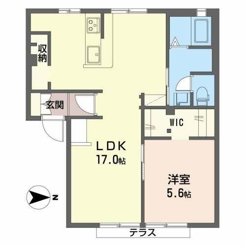 大阪府羽曳野市南古市1丁目(アパート)の賃貸物件の間取り