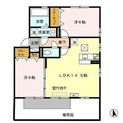 愛知県長久手市市が洞2丁目(アパート)の賃貸物件の間取り