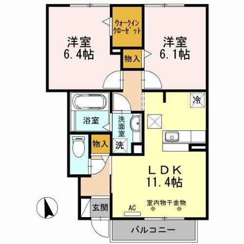 ヴェルジェ Bの間取り