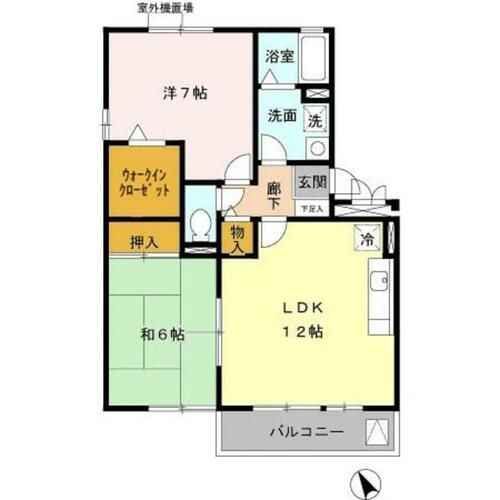 兵庫県神戸市垂水区西舞子7丁目(アパート)の賃貸物件の間取り