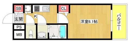 プレサンスOSAKA DOMECITYワンダー802の間取り