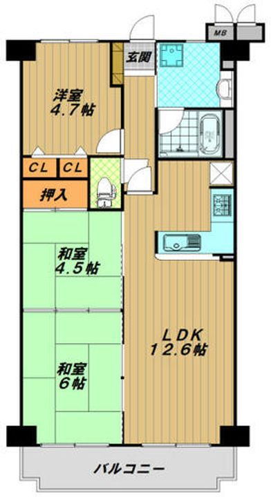 ライオンズマンション鷹取の間取り