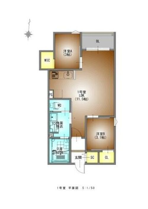 REGALEST茶屋ヶ坂駅前の間取り