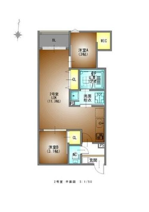 REGALEST茶屋ヶ坂駅前の間取り