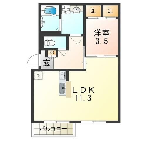 大阪府大阪市西淀川区佃3丁目(アパート)の賃貸物件の間取り