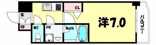 ファーストレジデンス三宮EASTの間取り