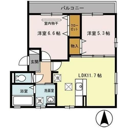 大阪府寝屋川市本町(アパート)の賃貸物件の間取り