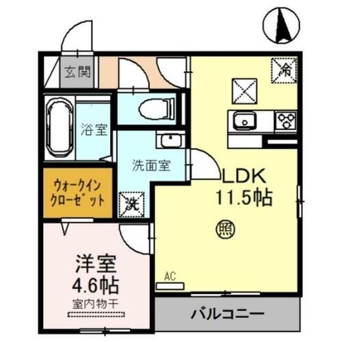 兵庫県神戸市兵庫区芦原通4丁目(アパート)の賃貸物件の間取り