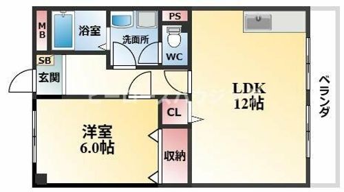 大阪府豊中市玉井町1丁目(マンション)の賃貸物件304の間取り