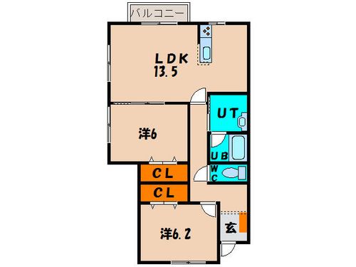 コーポ純志海苔2101の間取り