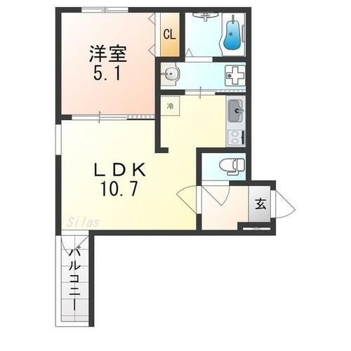 大阪府堺市西区神野町3丁(アパート)の賃貸物件の間取り