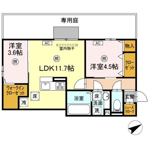 D-ROOM守恒Ⅱの間取り