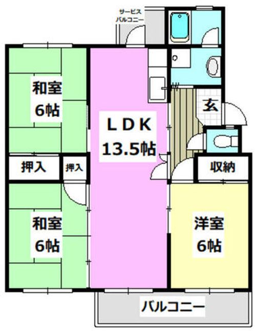 安威団地A-11棟の間取り