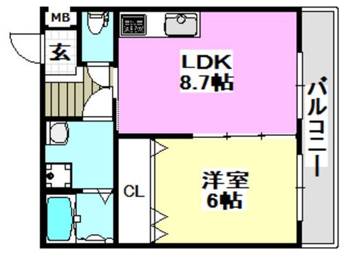 堂島ハイツ103の間取り