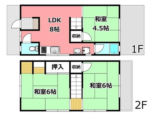 蔵垣内テラスハウスDの間取り