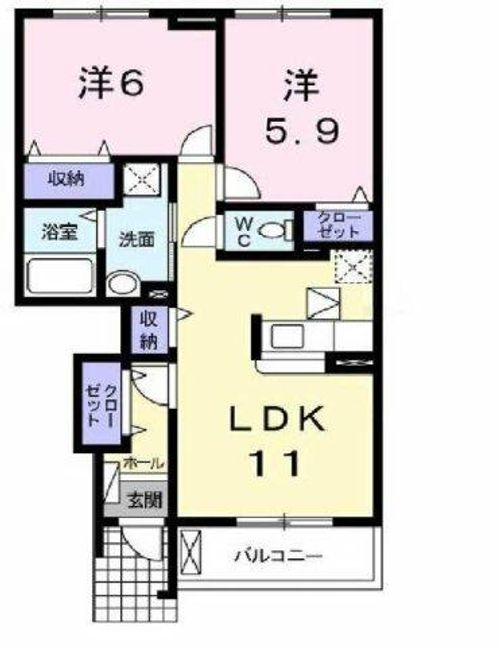 グランデH&M木村 Ⅱの間取り