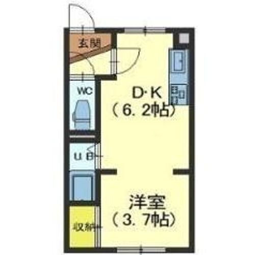 Aフラット101の間取り