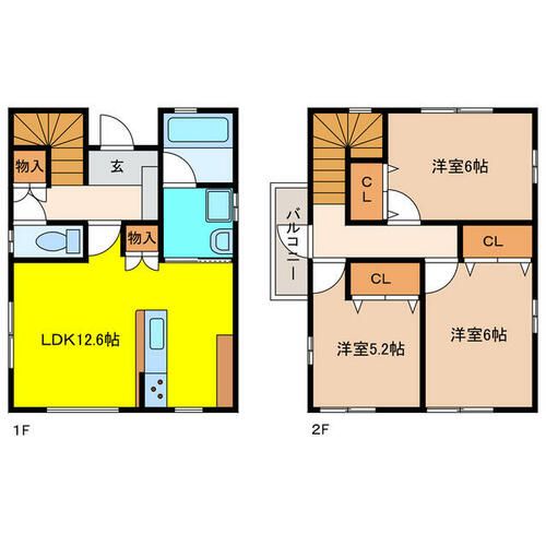 愛知県江南市古知野町杉山(一戸建)の賃貸物件の間取り
