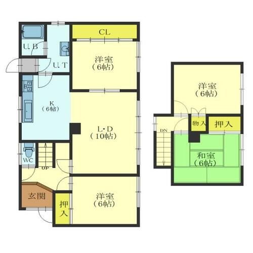 北海道函館市西旭岡町2丁目(一戸建)の賃貸物件の間取り